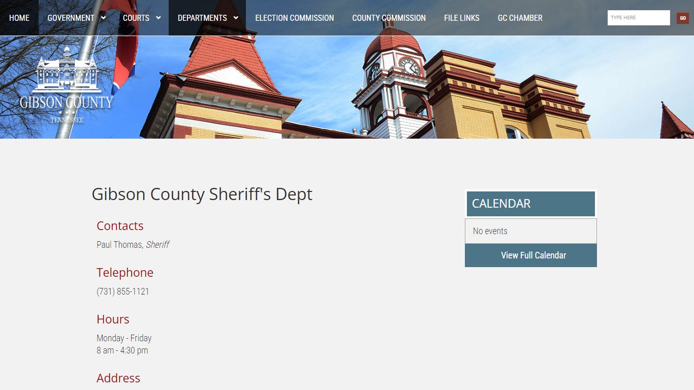 Sheriff's Deptartment - Gibson County, TN